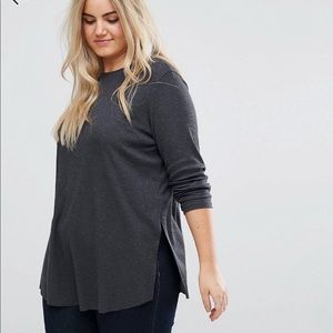 ASOS CURVE Tunic Top w/ Side Splits & Curved Hem